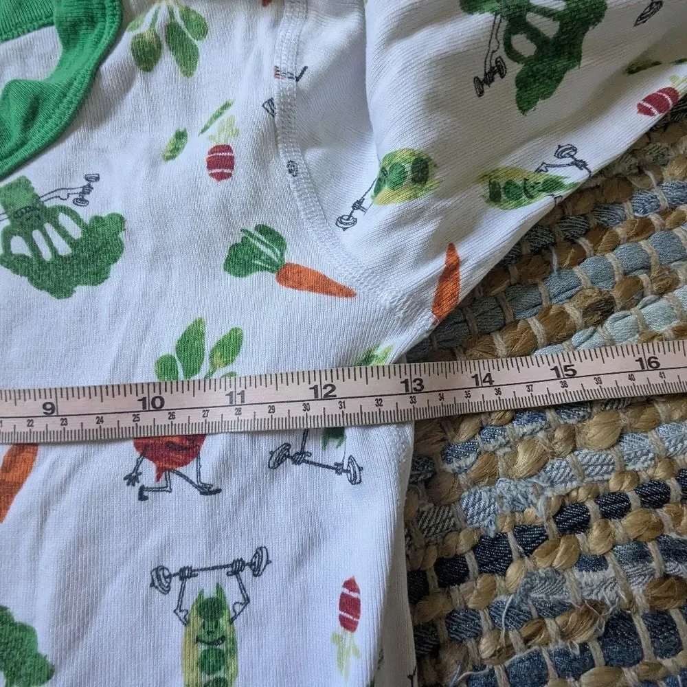 Hanna Andersson Kids Pajama Top US 10 / 140cm Organic Cotton Veggie Print L/S